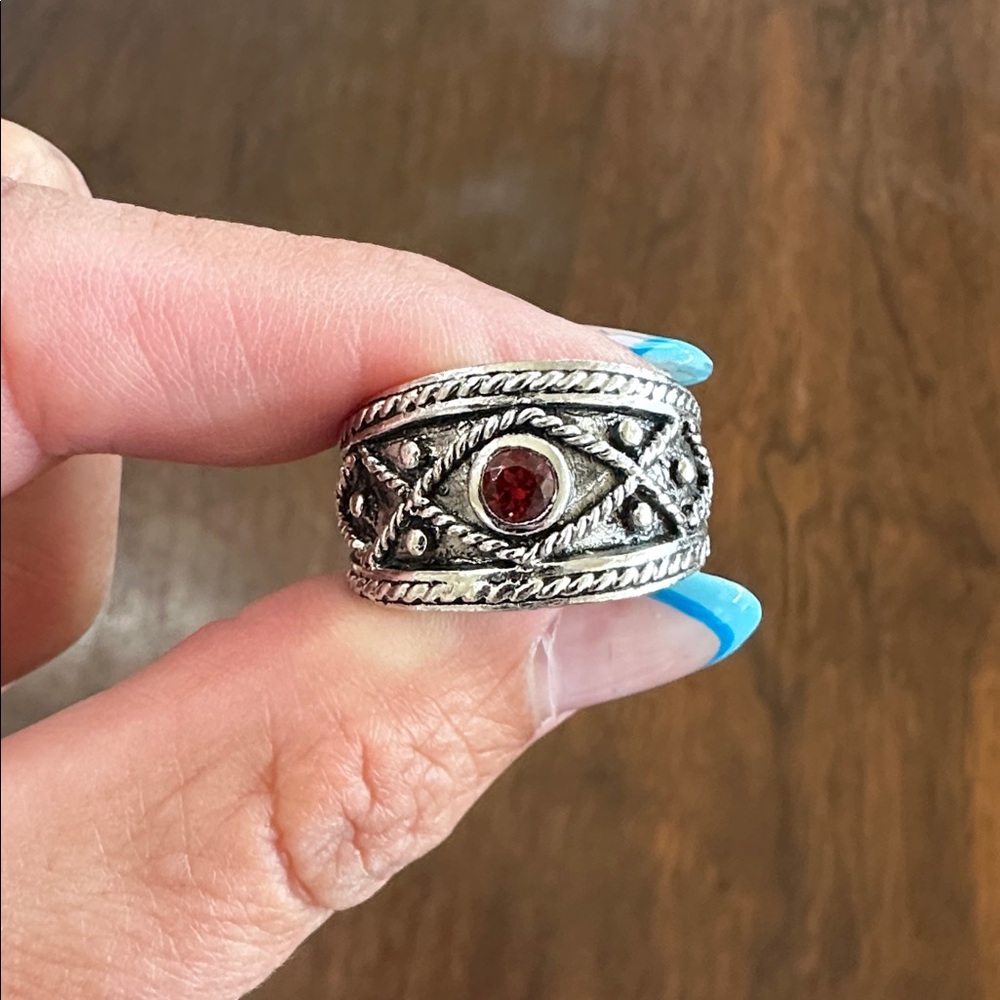 Brighton.  Red, garnet, wide cigar band. Size 8 - Picture 7 of 10